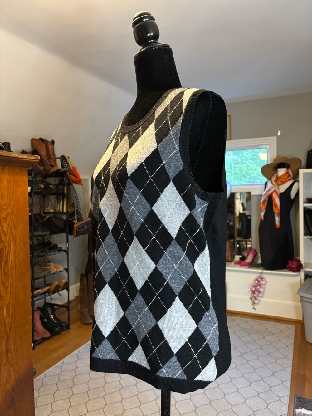 Brooks Brothers 346 | Merino Wool Argyle Twinset — Vest & Cardigan | Size L - Picture 5 of 11